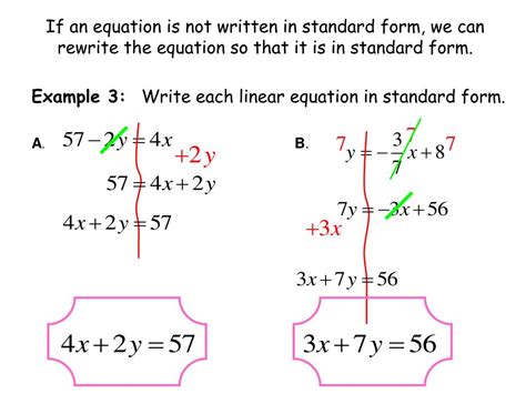Standard Form Equation Linear Equations In Standard Form Grade 9