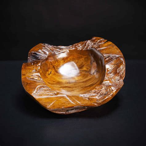 Medium Teak Carved Bowl Decora Loft