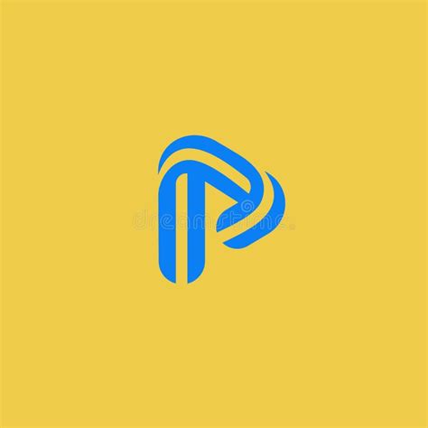 Vector Letter P Logotype Striped Application Icon Design Template