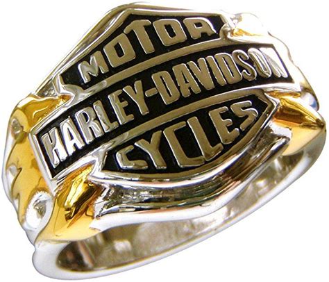 Sterling Silver Harley Davidson Mens Logo Ring Harley Davidson