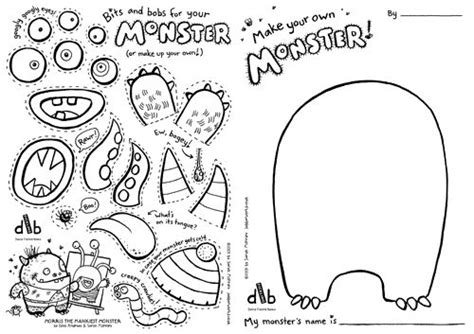 The Monster Coloring Page Is Shown In Black And White With An Image Of