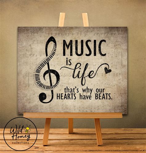 Music Is Life Printable Wall Art Music Lover T Teacher Etsy