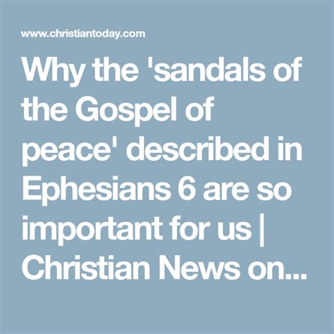 Why The Sandals Of The Gospel Of Peace Described In Ephesians 6 Are