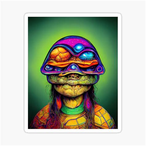 Awoken Turtle Melties Psychedelic Pop Culture Digital Art Sticker