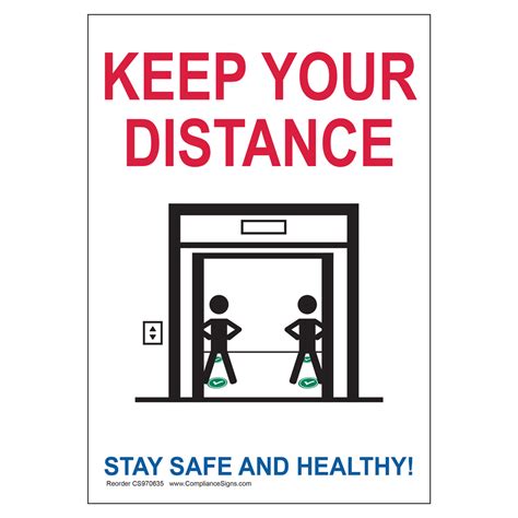 Keep Your Distance Stay Safe And Healthy Sign Cs970635