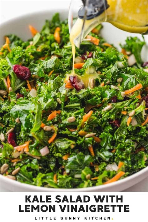 Easy Kale Salad With Lemon Vinaigrette Little Sunny Kitchen