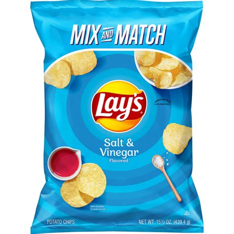 Lays Salt And Vinegar Flavored Potato Chips 155 Ounce Plastic Bag