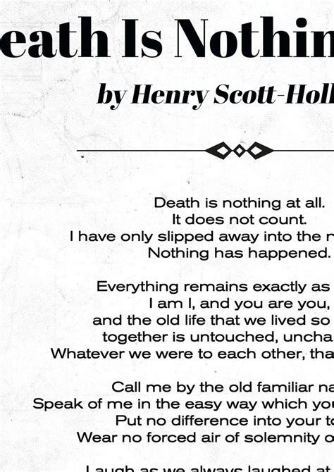 Death Is Nothing At All Poem Printable