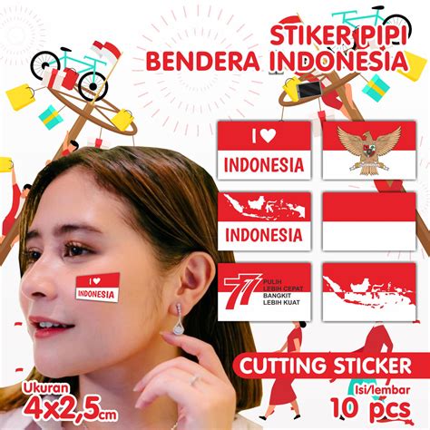 Jual Stiker Pipi Bendera Sticker Pipi Merah Putih Indonesia 17 Agustus Shopee Indonesia