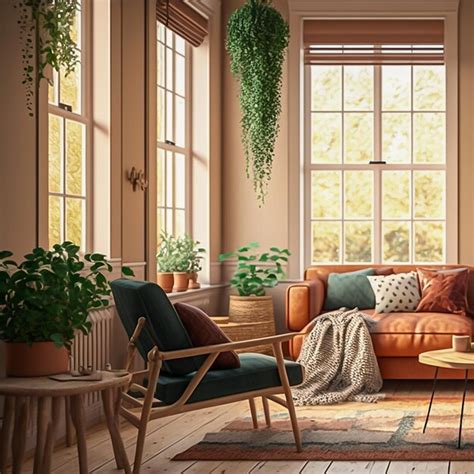 Premium Ai Image Cozy Modern Style Living Room With Sunlight Shines