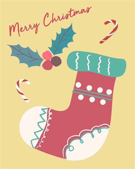 Maybe you would like to learn more about one of these? christmas card cute fastive vintage sock flat vector 475334 - Download Free Vectors, Clipart ...