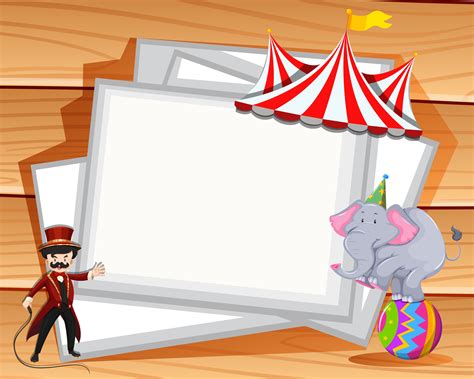 Border Design With Elephant Show At Circus 591393 Vector Art At Vecteezy