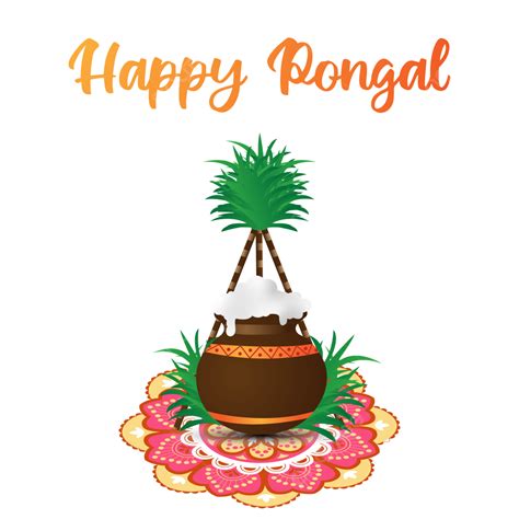 Happy Pongal Festival Traditinal Elements Free Vector Pongal Happy