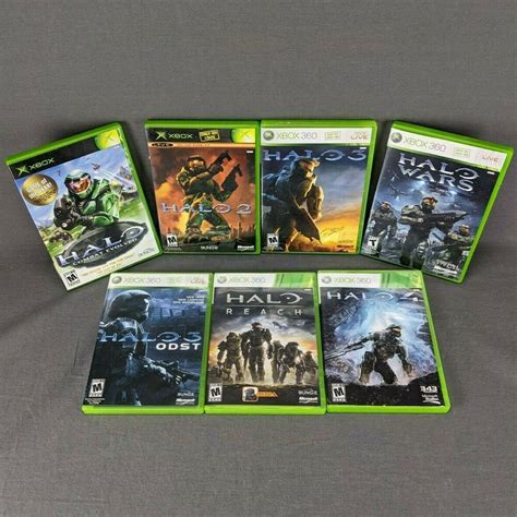 Halo 1 2 3 4 Odst Reach Wars Original Xbox And Xbox 360 Video Game Bundle