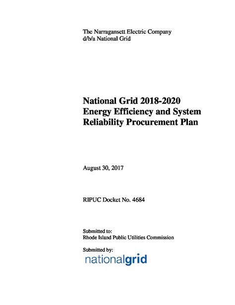 National Grid 2018 2020 Energy Efficiency And System Reliability