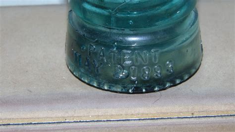 Vintage Hemingray No12 Blue Glass Insulator Patent May 2 1893 Ebay