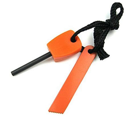 10 X Fire Starter Steel Flint And Striker Survival Tool Kit Orange