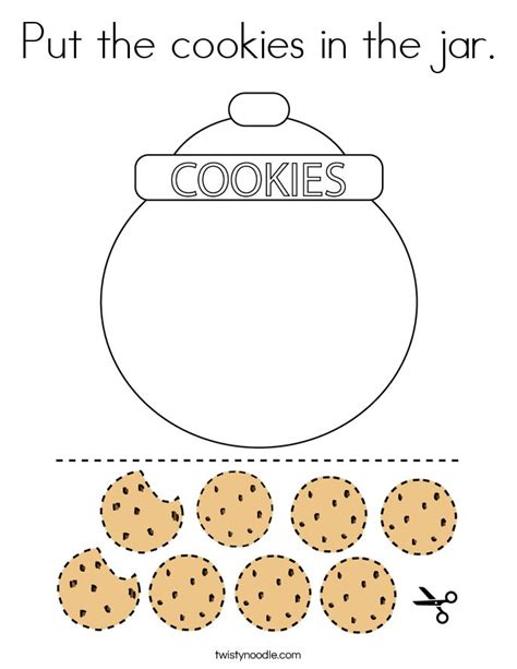 Put The Cookies In The Jar Coloring Page Twisty Noodle Preschool