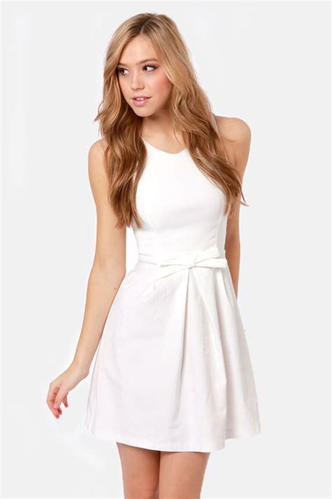 Pretty White Dress Fit And Flare Dress 39 00 Check The Website For 5 Great Style Using