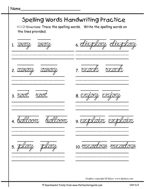 Cursive Worksheets For 5th Grade Thekidsworksheet Handwriting Worksheets