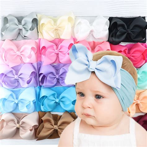 5 Bow Baby Headband Nylon For Girls Diy Baby Girl Headbands Newborn