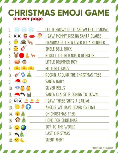 Use This Emoji Printable Christmas Game With Answers For A Fun And Easy