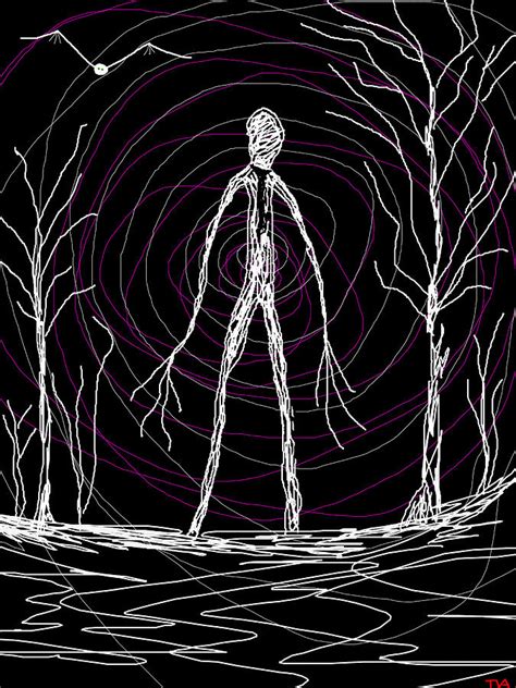 Creepy Slender Man In Woods Digital Art By Tia Knight Fine Art America