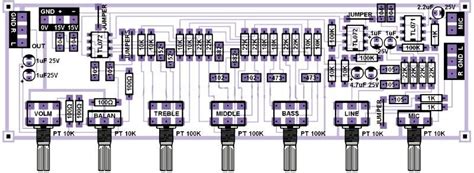 Tone control circuit datasheet, cross reference, circuit and application notes in pdf format. Stereo Tone Control with Microphone Preamplifier Top PCB Design | Audio amplifier, Electronic ...