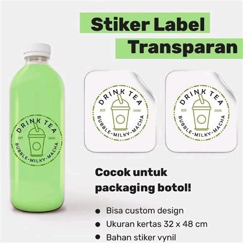 Jual Cetak Stiker Transparant Label Kemasan A Cutting Shopee Indonesia