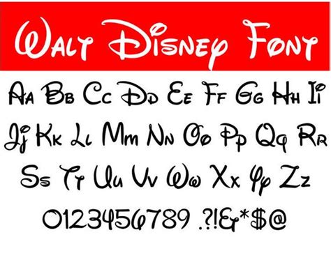 Walt Disney Font Svg Walt Disney Letters Alphabet Disney