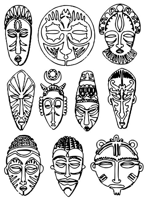African Tribal Masks Coloring Pages Coloring Pages