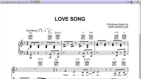 Love Song By Sara Bareilles Piano Sheet Musicteaser Youtube