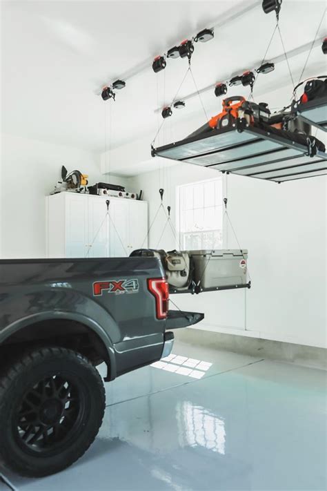 Platform Lifter Overhead Garage Storage Traditional Shelves