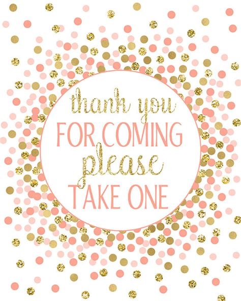 Thank You For Coming Please Take One Sign Party Favor Sign Etsy