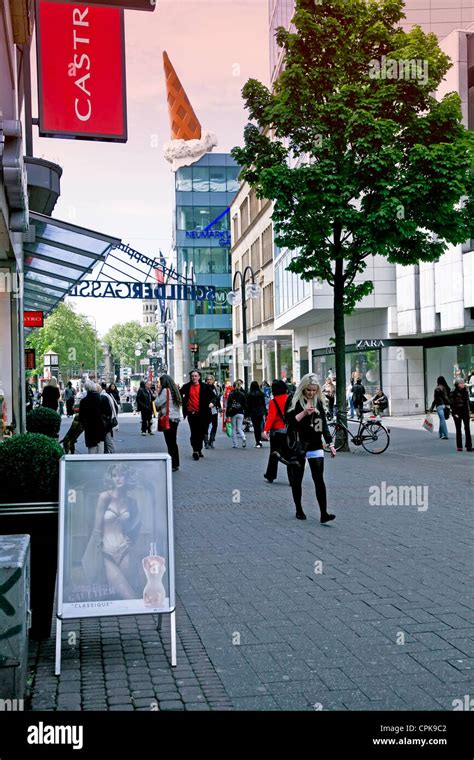 Downtown Shopping Street In Colognegermanyeurope Stock Photo Alamy