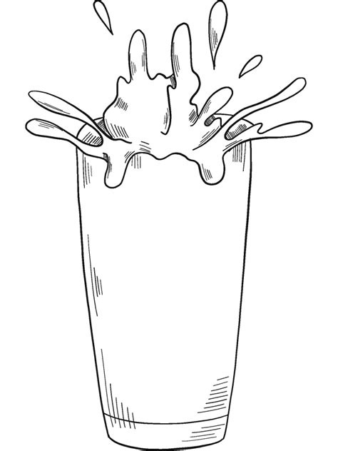 Glass Of Milk Coloring Page Colouringpages