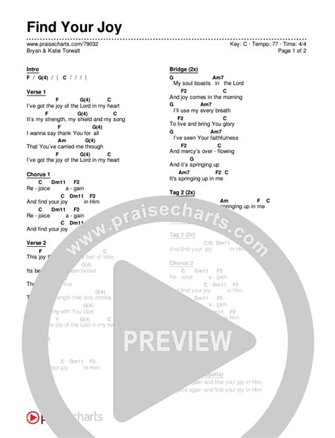find your joy chords pdf bryan and katie torwalt praisecharts