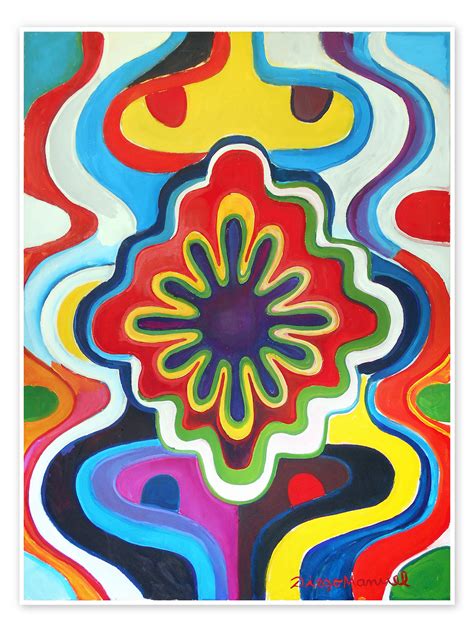 Colorful Abstract Flower Print By Diego Manuel Rodriguez Posterlounge