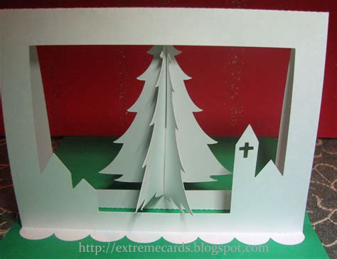 Learn how to make these fun pop up christmas cards. Extreme Cards and Papercrafting: 3d Christmas Tree Pop Up Card Tutorial