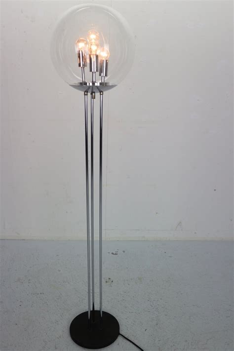 Lustre electroplate gold e27 led floor lamp 2 light globe floor lamp for bedroom indoor lighting lamparas for foyer. Glass & Chrome Globe Floor Lamp by Doria, 1960s | #111380