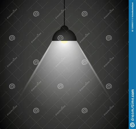 Hanging Lamp Glows On A Dark Background Stock Vector Illustration Of