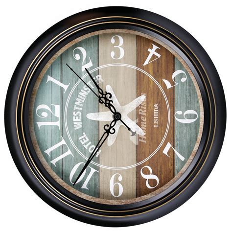 Cool Wall Clocks Round Metal Silent Unique 1416 Inch Black Living Room