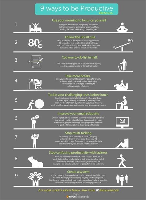 9 ways to be more productive [infographic]