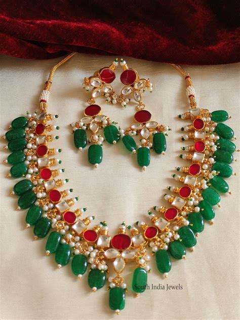 Trendy Kundan Necklace South India Jewels