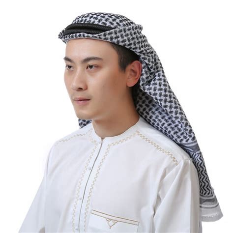 muslim men headscarf arabic middle eastern pattern turban cover shawls head wrap ebay