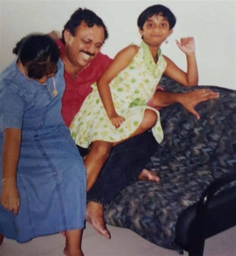 Keerthy Suresh With Cute And Awesome Smile With Her Mom And Dad In