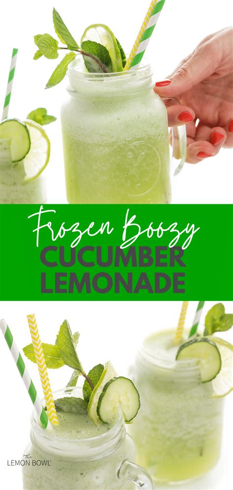 Frozen Boozy Cucumber Lemonade The Lemon Bowl