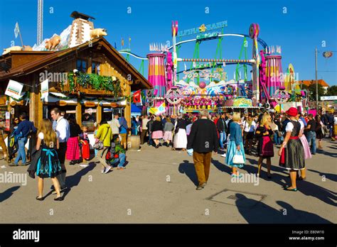 the oktoberfest in munich is the biggest beer festival of the world with many amusement huts