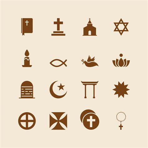 Different Religious Symbols Free Vector Art Frebers