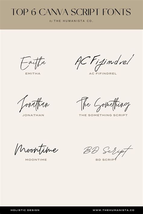Top 6 Canva Script Fonts Signature Fonts Script Fonts Handwriting Fonts
